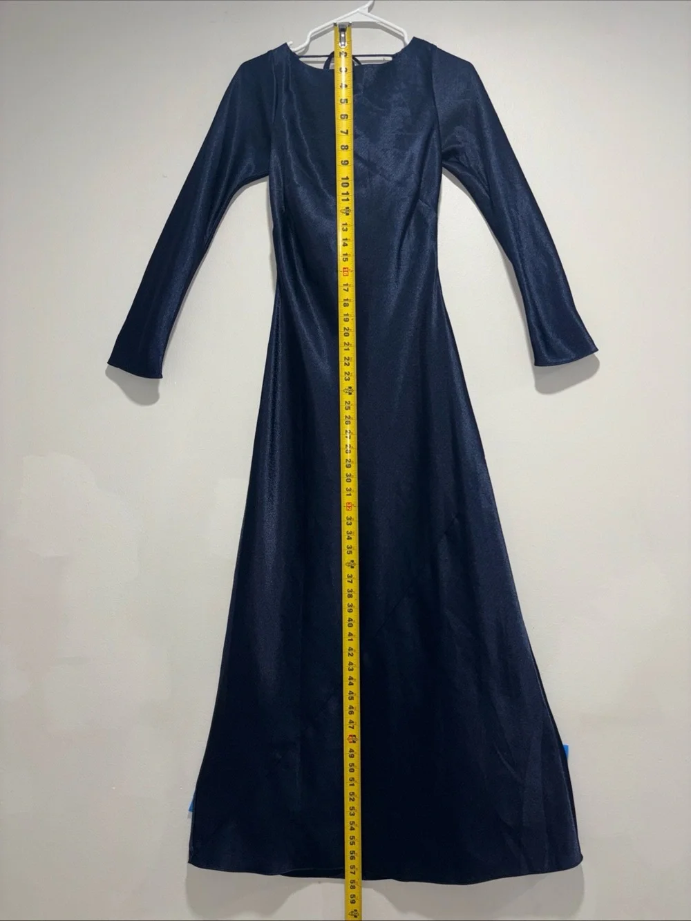 Abercrombie & Fitch Long-sleeve Cowl Back Slip Maxi Dress Women’s Size S Navy